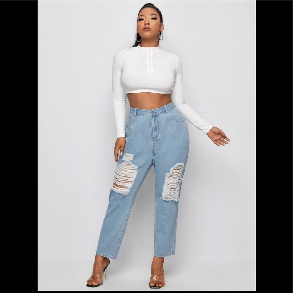 Shein Ripped Mom Jeans